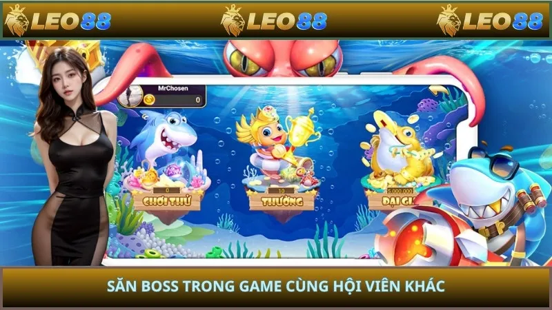 Săn boss trong game cùng hội viên khác